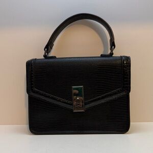 Aldo Landaeriell Black and Faux Snakeskin Handbag